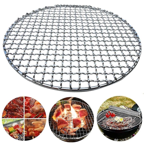 Grillnett i rustfritt stål, rustfritt, stabelbart design, rundt grillnett for utendørs røyking - xindaren 15cm