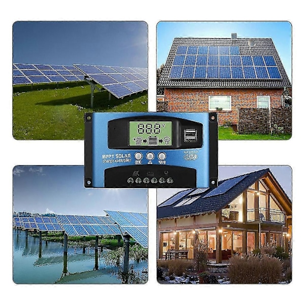 Solcellsladdningsregulatorer MPPT 100a 80a 60a 50a 40a 30a Dubbel USB LCD-skärm 12v 24v-xindaren 30A