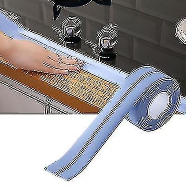 Vattentät Tätningstejp Självhäftande Mögelsäker Tätningslist Tapet Kök Golv Pvc-Xin Blue 3.8cm x 320cm