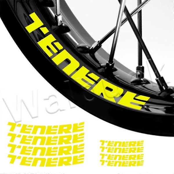 for Yamaha Tenere 660 700 1200 XTZ 700Z XT1200Z Super T 700 Motorsykkel Hjul Klistremerke Motocross Reflekterende Felg Dekal Tilbehør-Xin Red