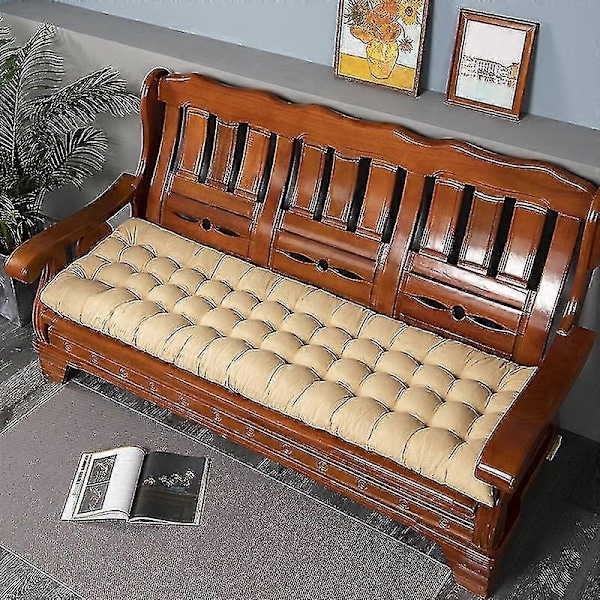 Fire årstider generel fortykket lang massivt træ sofahynde - Xin beige 53*170cm