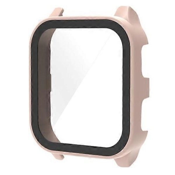 for Garmin Venu Sq2 PC + 9H Herdet Glass Integrert Beskyttende Klokkeveske-Xin Pink