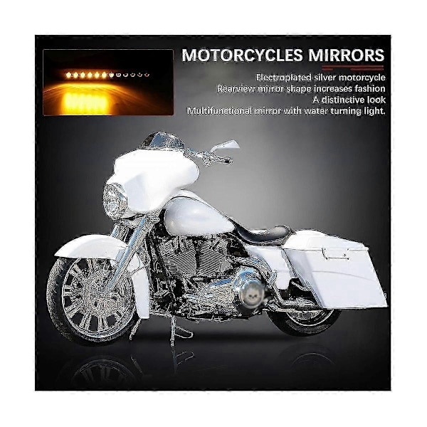 Motorcykel Skära Bakre Sidospegel med LED Blinkers Ljus kompatibel med Softail ,-xindaren