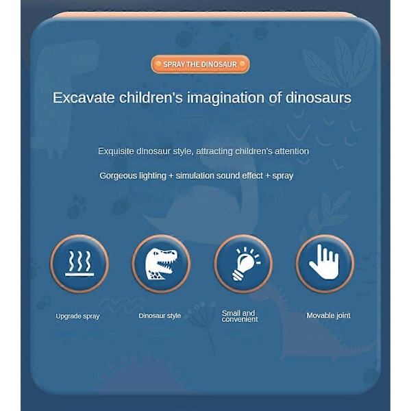 Ildspydende Dinosaur Skyder Damp Lys Brøl Lyd Drage Børnelegetøj Gaver-xindaren color06