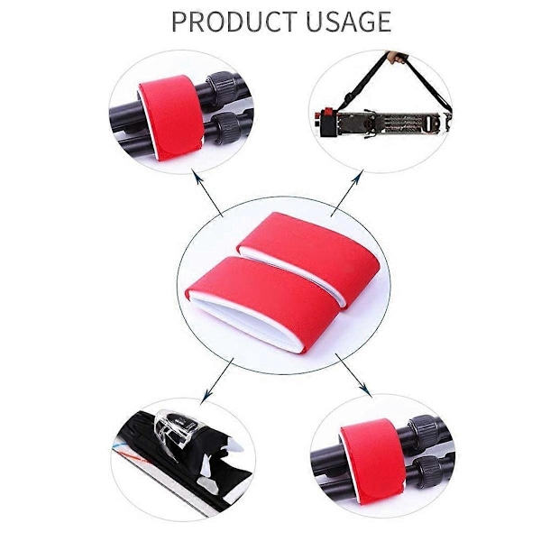 10 stk. Skistropp Stroppholder Ski Snowboard Bag Bæreveske Nylon Krok og Løkke Stroppholder Snowboardtilbehør, F-Xin