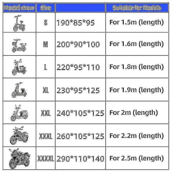 Motorcykelöverdrag Vattentätt Dammskydd UV-skyddande Utomhus Scooteröverdrag för Piaggio Vespa Scooter Gts Lx Lxv Sprint Primavera-Xin M for 160cm