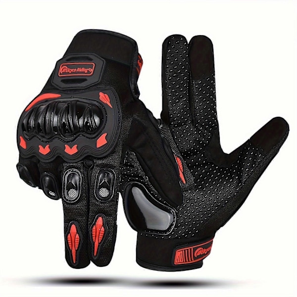 Motorcykelhandsker til kvinder, touch screen, sommer, motorcykel, dirt bike, handsker med fuld finger, landevejsløb, cykling, klatring, motocross - xindaren Red XL