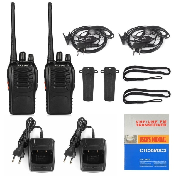 2-pack Baofeng BF-888S UHF-radio / Walkie-talkie-Xin black