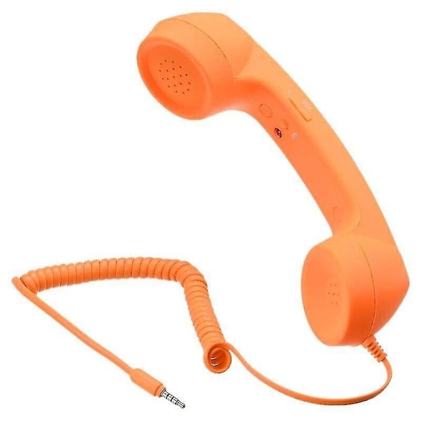 3,5 mm Universal Retro Telefonlurs Hörlurar Mikrofon för Mobiltelefoner - Xin Orange