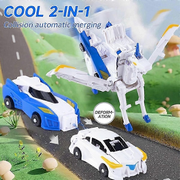 Kollision skapar en magisk enhörning, omedelbar transformationsrobotleksak, magnetisk koppling automatisk transformation barns gåva - Xin Blue