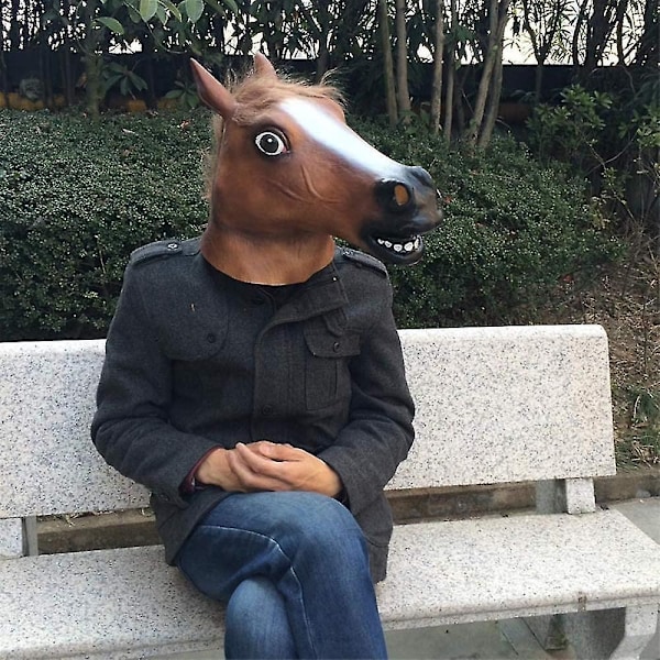 Hestehoved Maske Cosplay Kostume Fest Sjov og Sjov Halloween Hestehoved Maske Hovedbeklædning-xindaren