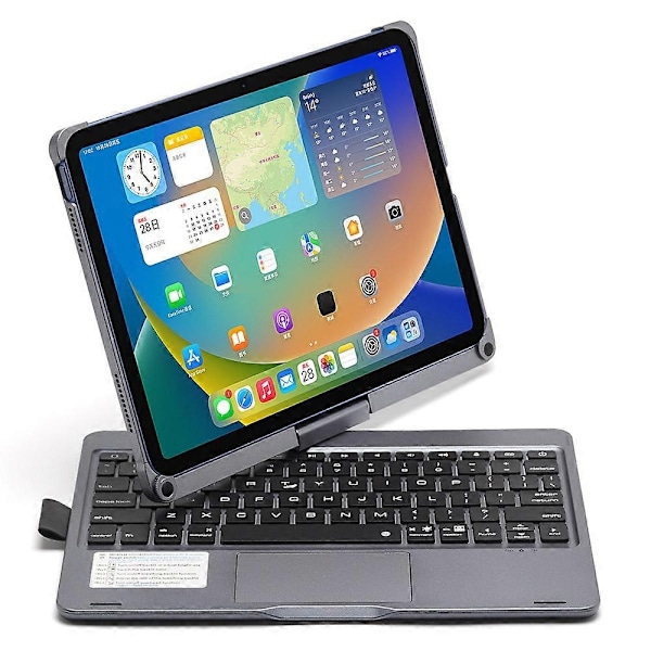 för iPad 10.9 (2022) Trackpad Bakgrundsbelyst Tangentbord med Tablet Fodral-Xin Grey