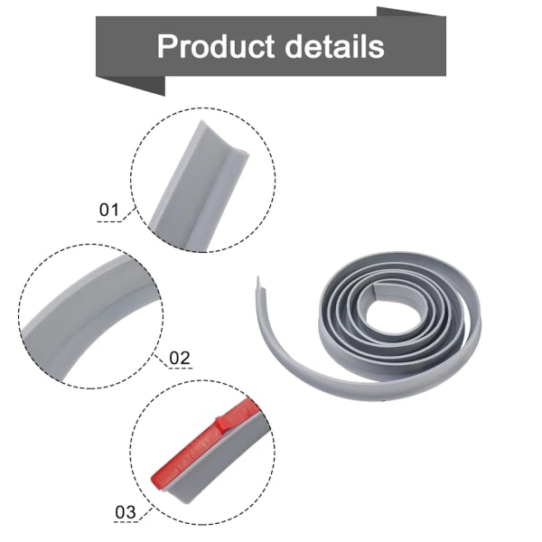 Vandstopper Vandholder strimmel - 200cm - Brusebad - Badeværelse-Xin white
