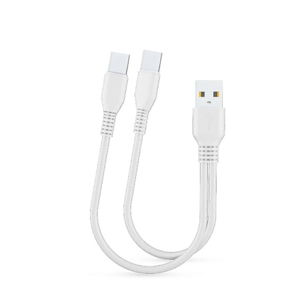 2 i 1 USB Dobbel Type C Kabel Splitter Mobiltelefon Ladekabel Bærbar-xindaren White