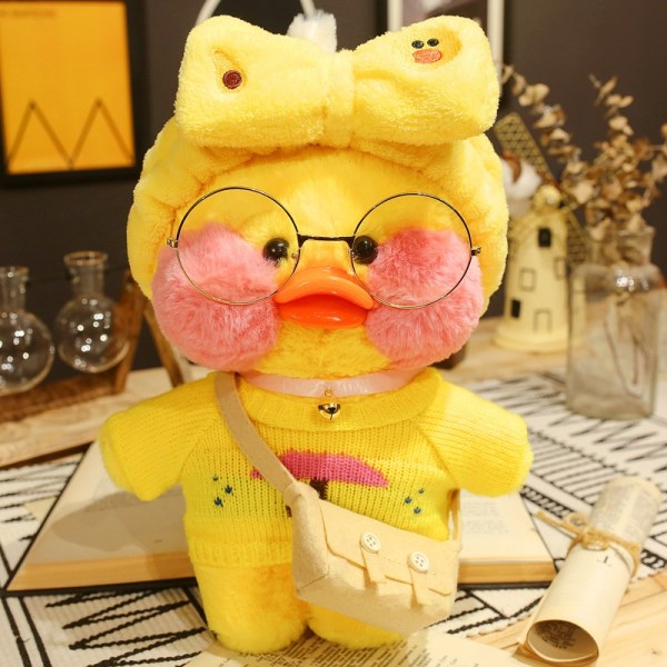 30cm Plys Pato Lalafanfan And Soft Toy Kawaii Papir And Hug Søde Dyr Plys Legetøj til Børn Piger Julegave-Xin yellow 8