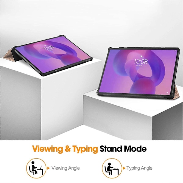 Skyddsfodral för Lenovo Idea Tab Pro, Fallsäkert Läderställ Tablet Fodral - Roséguld-Xin Rose Gold