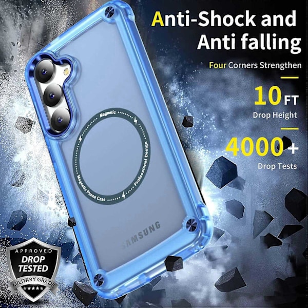 Telefonfodral för Samsung Galaxy S25 - Skin Touch TPU PC Skyddande Fodral Kompatibelt med MagSafe - Transparent Blå - Xin Transparent Blue