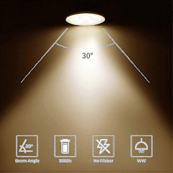 8-pack Halogenlampor Gu5.3 Mr16 35w 12v Dimbar - Varmvit 2800k, 400 Lumen, Glasskydd-Xin