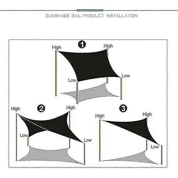 3 X 4 Meter Vanntett Solseil Utendørs Markiser for Hage Gård Seil Basseng Partio Solskjerm-Xin Sand Yellow