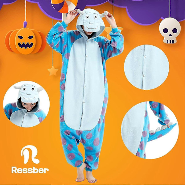 Voksen Onesie Pyjamas Dyr Onesie Halloween Kostume Julepyjamas Onesie-Xin Sulley Sullivan Large