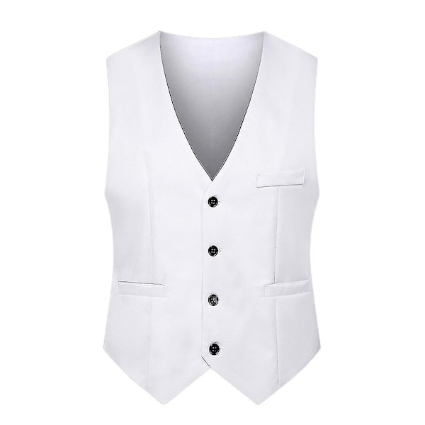 Høytidelig Vest for Menn - Slank Passform - mxbc-Xin White 5XL