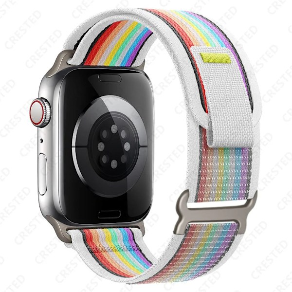 Trail Loop til Apple Watch Ultra 2 Rem 49mm 44mm 40mm 45mm 41mm 38mm 42mm 40 45mm Rem iWatch Serie 8 9 7 6 5 3 Rem Regnbue Rem-Xin rainbow w 38 40 41mm