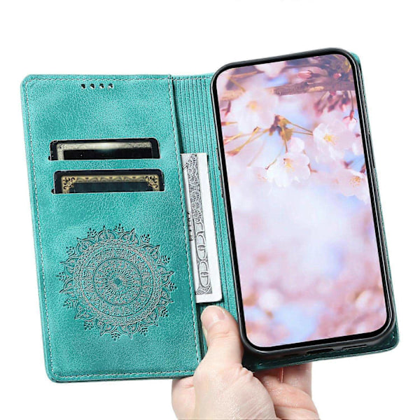 Læderetui med Mandala Blomsterpung til Samsung Galaxy A55 5G - Xin Style C