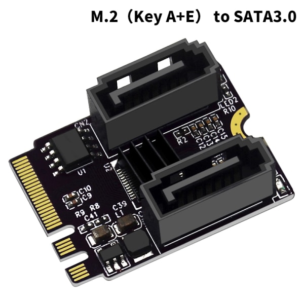 Adapterkort M.2 til SATA 3.0 M.2 MKEY PCI-E utvidelseskort 5/6-Xin M2 to 2X SATA