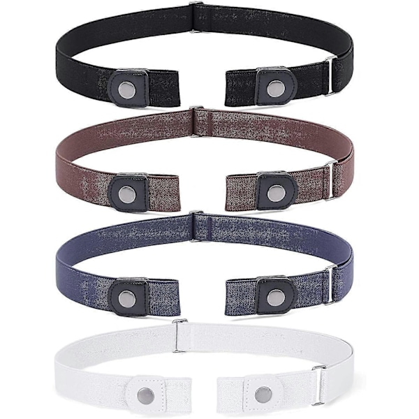 3-pack - 4-pack Spännlöst Osynligt Stretchbälte Spännefritt Elastiskt Bälte-Xin 4 Pack