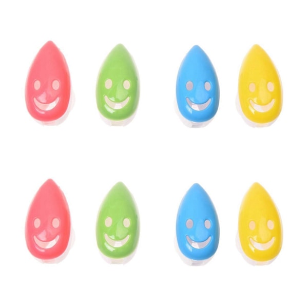 8 stk. Smile Face tandbørsteholder med sugekop Bath-Xin