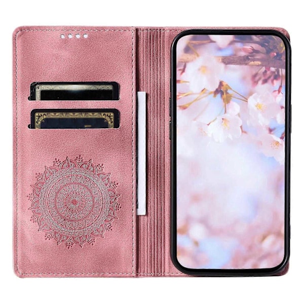 Læderetui med Mandala Blomsterpung til Samsung Galaxy A55 5G - Xin Style D