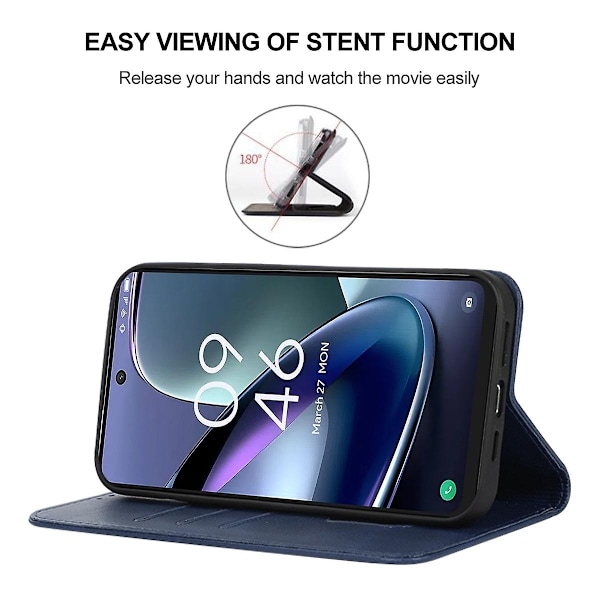 Magnetiskt Läderfodral Kompatibelt med TCL 50 5G-xindaren Blue