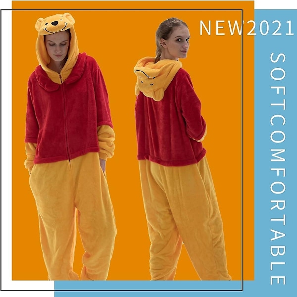 Cosusket Snug Fit Unisex Vuxen Onesie Pyjamas - Xin Pooh 115cm