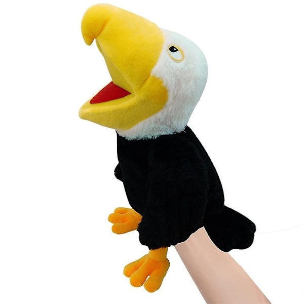 Cute Bird Hand Puppet Childrens Educational Plush Toy Doll Kindergarten Parentchild Storytelling Parrot Rag Doll-Xin bald eagle