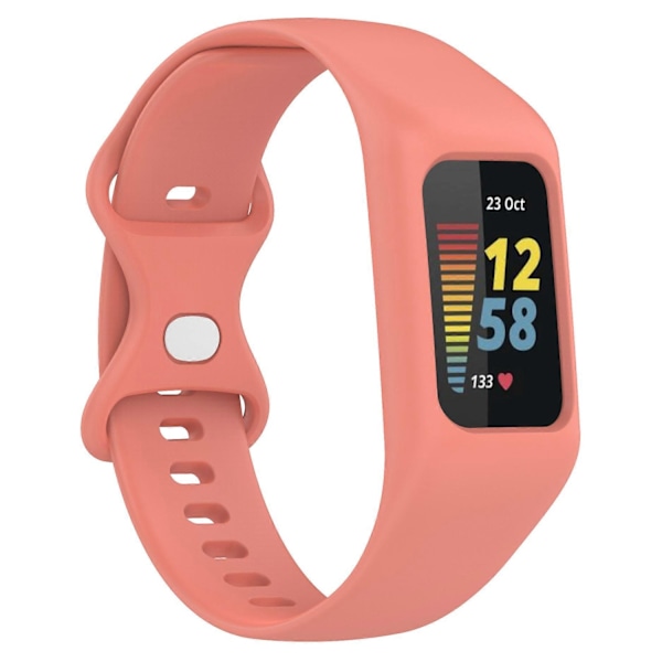 Integrerad Silikonarmband Kompatibelt med Fitbit Charge 6/5/4/3, Klockarmband med Skal - xindaren Pink