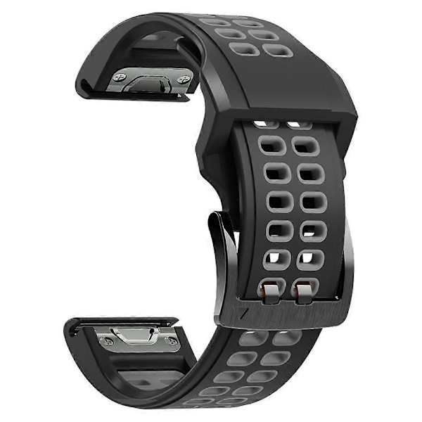 Snabbspänne Silikonarmband för Garmin Fenix 7X för Garmin Fenix 7X-Xin Black Gray