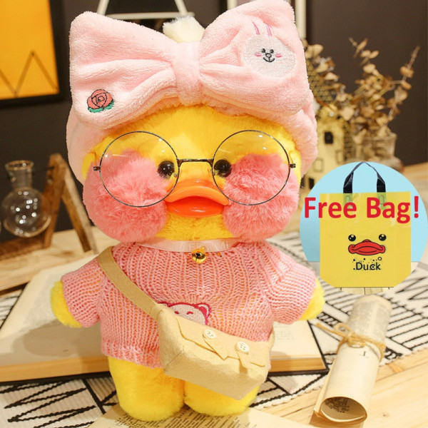 30cm Plys Pato Lalafanfan And Duck Blødt Legetøj Kawaii Papir And Hug Søde Dyr Plys Legetøj til Børn Piger Julegave-Xin yellow 6