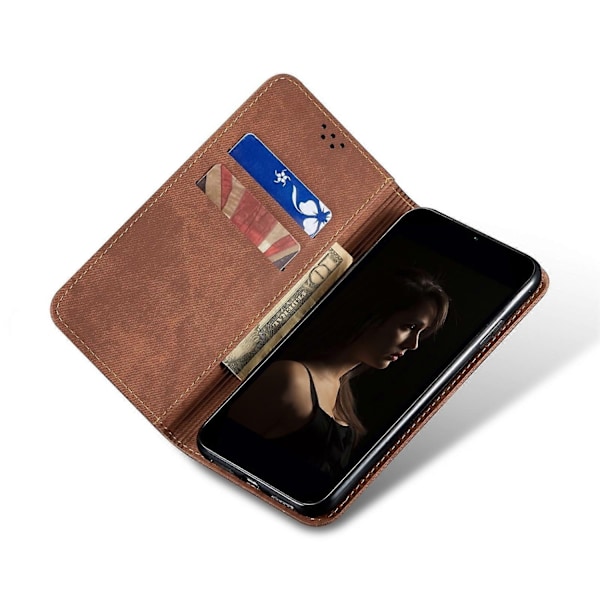 Kompatibel med Denim Tekstur Flip Læder Telefon Cover - xindaren Compatible with Motorola Moto G85