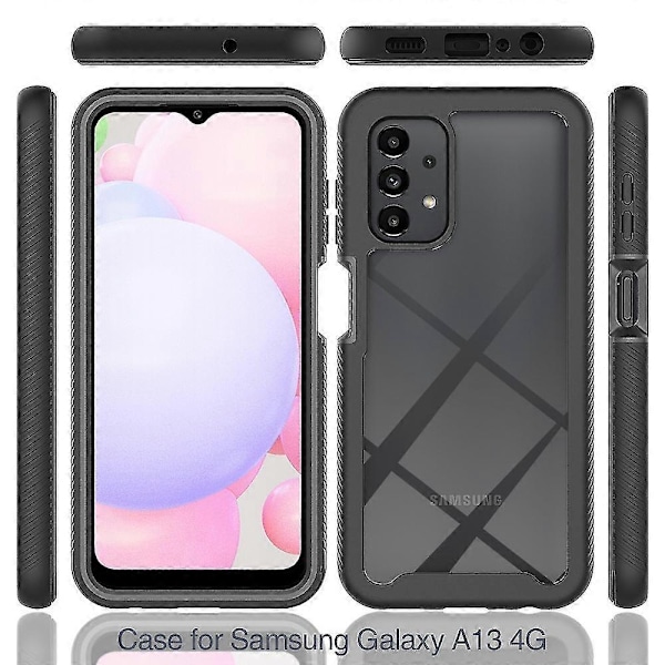 Samsung Galaxy A13 4g Bumper Cover Indbygget Skærmbeskytter Fuld Kropsbeskyttelse Cover-Xin Navy blue