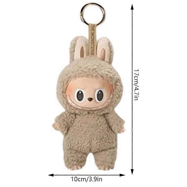 Labubu Macaron Monster Avaimenperä Jännittävä Monsteri Macaron Vinyl Face Plush Avaimenperä Taide Keräilylelu Baarilahja-Xin Chestnut Cocoa