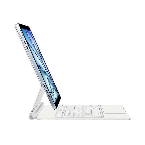 til iPad Air 13 (2024) (M2) Flydende Magnetisk Etui Bluetooth Tastatur med Multi-touch Trackpad - Wh-Xin White