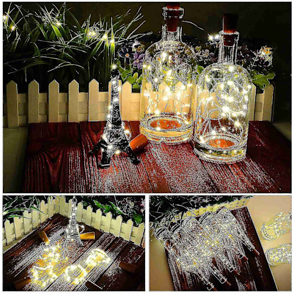 12 st Flasklampor, Korklampor för Vinflaskor, 2m 20 Led Slingor-Xin