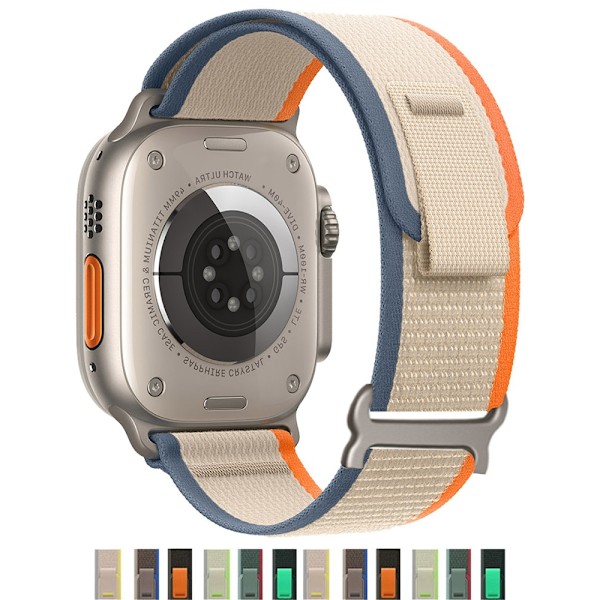 Trail Loop Apple Watch Ultra 2 -ranneke 49mm 44mm 40mm 45mm 41mm 38mm 42mm 40 45mm -ranneke iWatch Series 8 9 7 6 5 3 -ranneke sininen harmaa-Xin Blue Gray 42 44 45 49mm