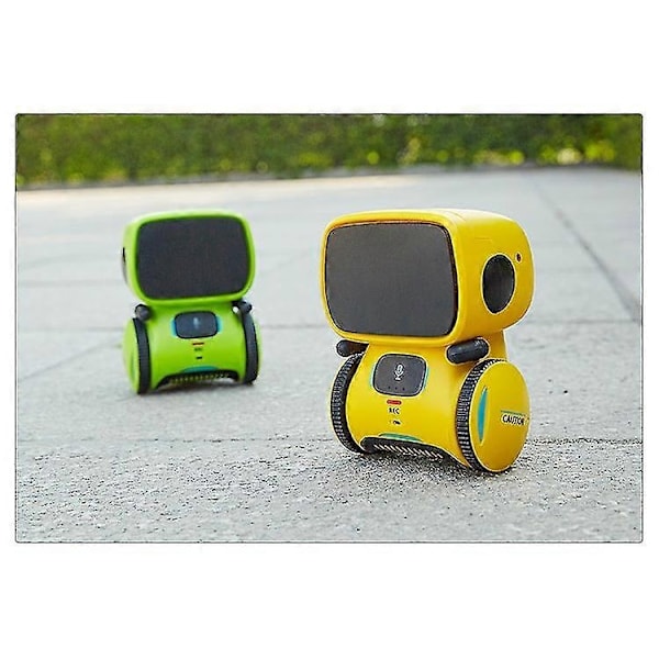 Robotleke for barn, interaktiv smart snakkende robot med stemmestyrt berøringssensor, talegjenkjenning, bursdagsgaver - Xin Yellow
