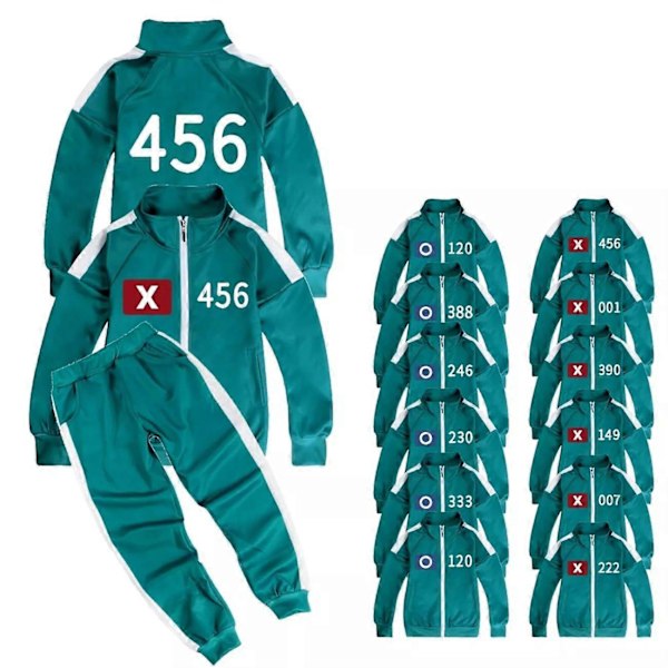 Squid 2 Survival Game Rollespill Kostymesett Sportsklær Jakke Bukser for Barn - Xin Style10 11-12Years