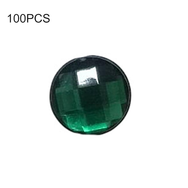 100 stk. Flade Runde Rhinestones Farverige Bagpå Syning Håndlavet DIY Tilbehør-Xin green