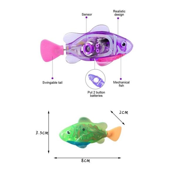 Simulering elektrisk fisk med lätt söt induktion katt interaktiv leksak-Xin 3PCrandom Color