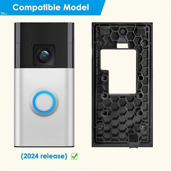 Ring Doorbell-feste uten boring, kompatibelt med Ring Battery Doorbell (2024-utgave), selvklebende dørklokkefeste Pl-xindaren