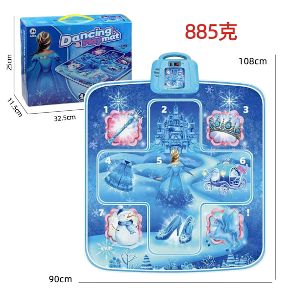 Paras myynti tanssimatto lapsille - 7 pelitilaa, 10 haastetasoa, 10 sisäänrakennettua kappaletta ja LED-valot - Xin blue