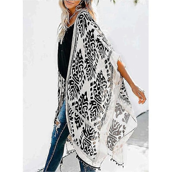 Dame Strand Hawaiisk Ferie Lang Kimono Cardigans Badedrakt Cover Ups-xindaren Orange